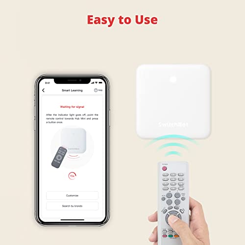 switchbot hub mini télécommande intelligente, port infra rouge, wi fi compatible, commande climatisation, compatible avec alexa, google home, siri, ifttt
