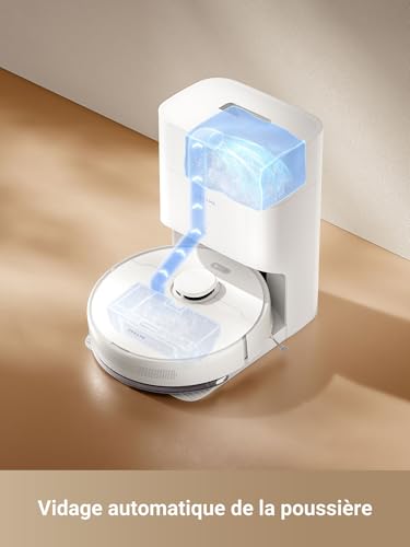 dreame d10 plus gen 2 robot aspirateur laveur avec vidange automatique poussière, stocke jusqu'à 90 jours de poussière, navigation lidar, aspiration 6000pa tapis et poils d'animaux, batterie 285 min