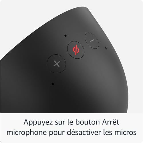 nouvel amazon echo spot (modèle 2024) | réveil connecté avec un son de qualité et alexa | noir