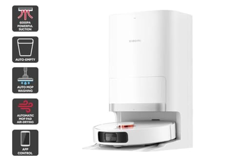 xiaomi robot vacuum x20+ aspirateur robot, station tout en un (puissance d'aspiration de 6000 pa ; 140 min autonomie ; autonettoyage, vidage, séchage et remplissage d'eau ; application/contrôle)