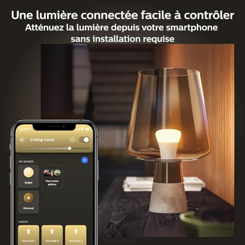 philips hue white, ampoule led connectée e27, pack de 4