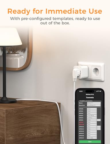 refoss tasmota prise de courant avec compteur électrique, mini wlan esp8266 prise de courant compatible avec home assistant, zwave, iobroker, mqtt, domoticz
