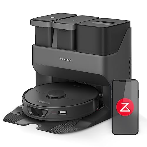 roborock s7 max ultra robot aspirateur laveur avec station 5500pa, lavage/séchage/remplissage automatique avec Évitement actif d'obstacles/commande vocale/app noir