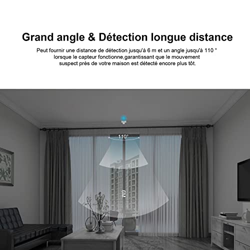 sonoff snzb 03 détecteur de mouvement zigbee, détecteur de mouvement sans fil permettant de recevoir des alertes ou de déclencher des lumières à allumer, sonoff pont zigbee requis, piles incluses