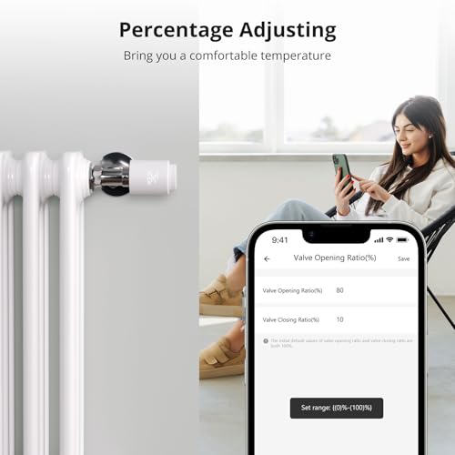 sonoff trvzb thermostatique connectée et intelligente, zigbee 3.0 vanne thermostatique radiateur, contrôle vocal, détection de fenêtre, compatible avec alexa/home assistant, requiert le hub zigbee