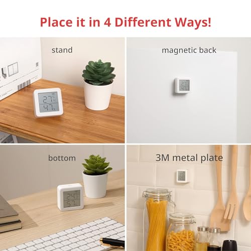 switchbot thermomètre hygromètre intérieur connecté thermo hygromètre numérique à domicile, petit thermomètre d'ambiance avec app contrôle, stockage de données, thermomètre du bureau précise lcd