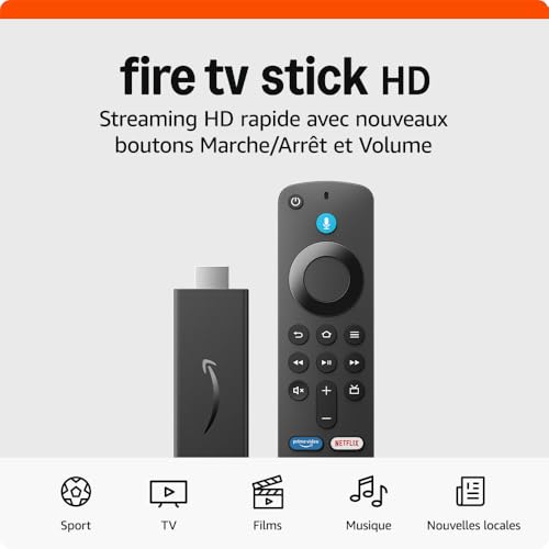 amazon fire tv stick hd (nouvelle génération) | tv gratuite et en direct, télécommande vocale alexa, contrôle de la maison connectée, streaming hd