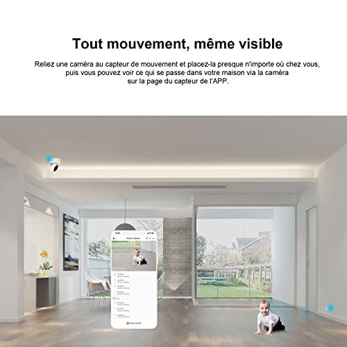 sonoff snzb 03 détecteur de mouvement zigbee, détecteur de mouvement sans fil permettant de recevoir des alertes ou de déclencher des lumières à allumer, sonoff pont zigbee requis, piles incluses