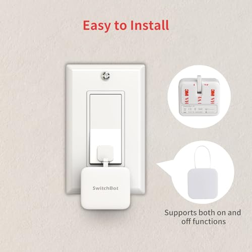 switchbot interrupteur intelligent bluetooth petit robot d'interrupteur avec app contrôle et minuteur programmable, ajouter switchbot hub pour le rendre compatible avec alexa et google home (blanc)