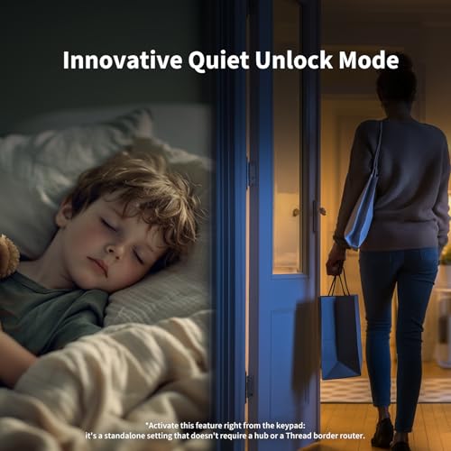 aqara serrure connectée u200 avec clavier à empreinte digitale, matter sur thread, accès avec clé apple home, serrure porte avec batterie rechargeable, compatible apple home, google home, alexa, noir