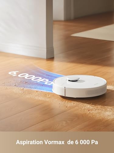 dreame d10 plus gen 2 robot aspirateur laveur avec vidange automatique poussière, stocke jusqu'à 90 jours de poussière, navigation lidar, aspiration 6000pa tapis et poils d'animaux, batterie 285 min