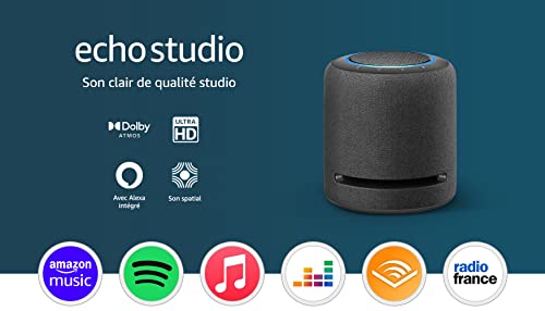 echo studio (nouvelle génération) | notre enceinte connectée bluetooth et wi fi aux meilleures performances audio | avec dolby atmos, son spatial, hub connecté et alexa | anthracite