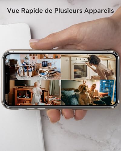 imou 2k(3mp) caméra surveillance wifi intérieure caméra 360° connectée smartphone avec détection humaine ai suivi intelligent sirène audio bidirectionnel compatible alexa pour bébé/animaux