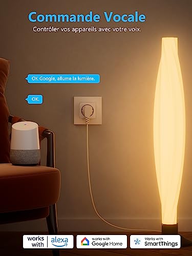 eightree prise connectée wifi, prise alexa programmable, compatible avec alexa/google home, smart life app, suivi de consommation, contrôler le ventilateur/climatiseur, 2,4 ghz wi fi, 16a 3680w, 4pcs