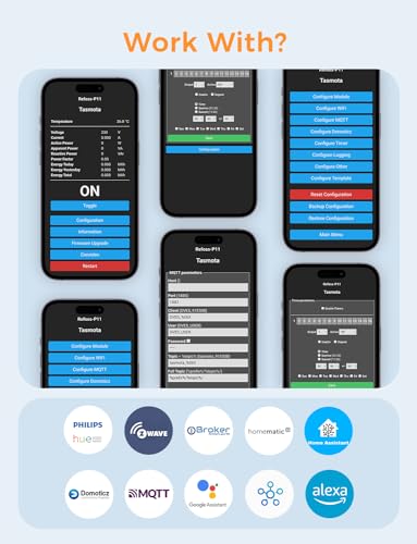 refoss tasmota prise de courant avec compteur électrique, mini wlan esp8266 prise de courant compatible avec home assistant, zwave, iobroker, mqtt, domoticz