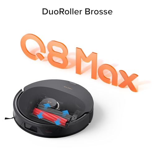 roborock q8 max aspirateur robot avec brosse duoroller, robot aspirateur laveur aspiration de 5 500 pa, robots aspirateurs avec navigation lidar, évitement des obstacles, cartographie multi niveaux