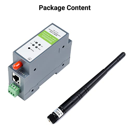 waveshare rs485 to wifi/ethernet module rail mount serial server modbus mqtt gateway supports transparent transmission mode