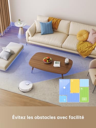 dreame l10s plus robot aspirateur laveur avec vidage automatique, stocke jusqu'à 90 jours de poussière, aspiration de 7 000 pa, serpillières à levage automatique, compatible avec siri/dreamehome