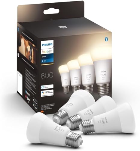philips hue white, ampoule led connectée e27, pack de 4