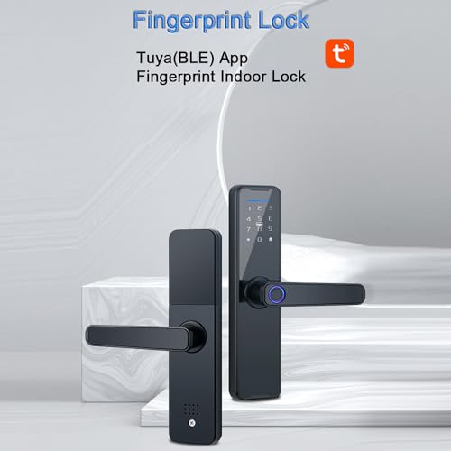 splenssy tuya serrure de porte intelligente à empreintes digitales, serrure de porte intelligente en alliage d'aluminium, déverrouillage des empreintes digitales/cartes/clé/code