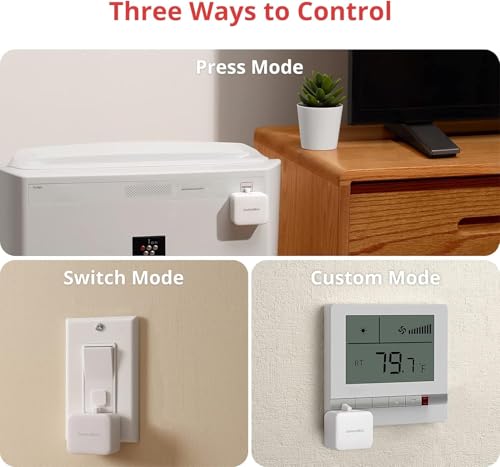 switchbot interrupteur intelligent bluetooth petit robot d'interrupteur avec app contrôle et minuteur programmable, ajouter switchbot hub pour le rendre compatible avec alexa et google home (blanc)