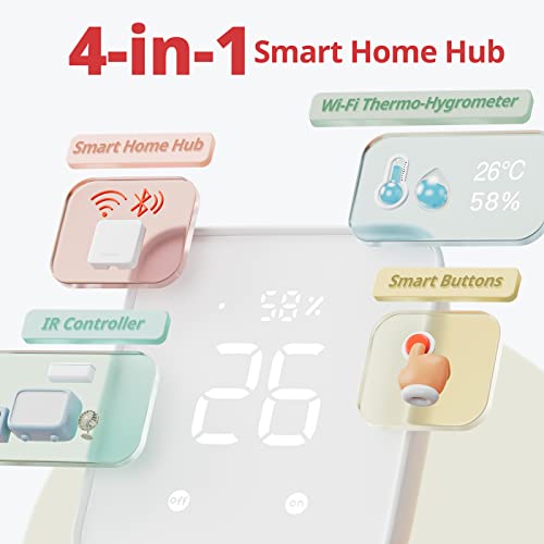 switchbot hub 2 thermomètre hygromètre wifi, télécommande ir, intelligente ainsi qu'un capteur de lumière. reliez au wi fi (2.4ghz), compatible avec alexa&google assistant