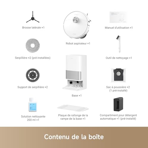 dreame l10s ultra gen 2 robot aspirateur laveur 10 000 pa, technologie mopextend roboswing, base entièrement automatique, mode animaux, 32 réglages de niveau d'eau, système de lavage des sols duoscrub
