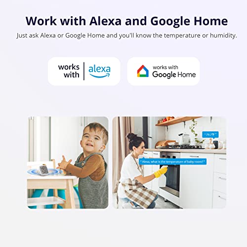 sonoff snzb 02d mini capteur zigbee de température et d'humidité, thermomètre hygrometre intérieur, affichage sur écran lcd, compatible avec alexa/google home, 2 pack