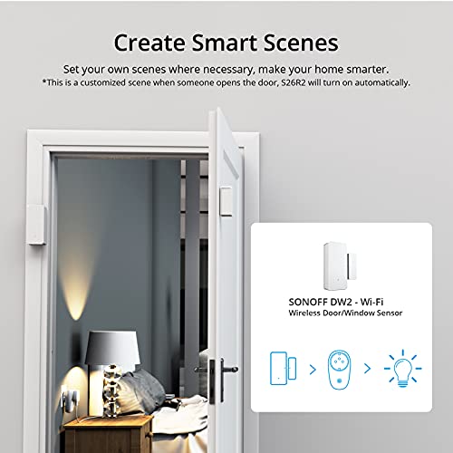 sonoff s26r2 prise connectée wifi intelligente(2 pcs), compatible avec alexa & google home assistant, prise en charge ifttt, prise intelligente avec minuterie prise de courant prise télécommandée