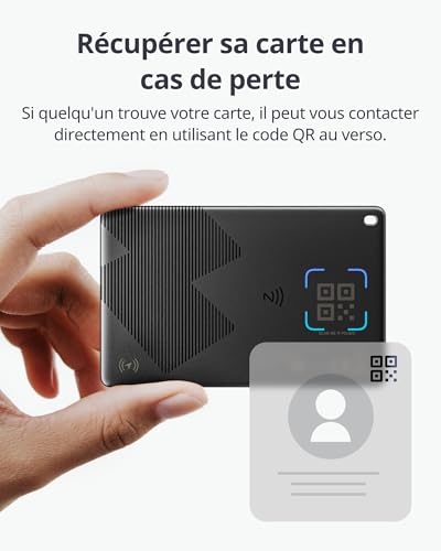 switchbot carte de suivi, smart airtag card compatible avec apple find my (ios uniquement), localisateurs d'objets pour clés, téléphones, bagages, jusqu'à 3 ans d'autonomie, résistant à l'eau ip67