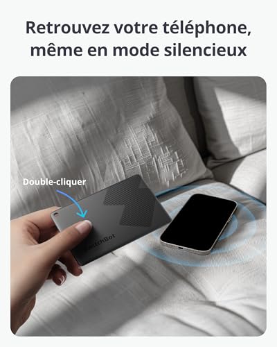 switchbot carte de suivi, smart airtag card compatible avec apple find my (ios uniquement), localisateurs d'objets pour clés, téléphones, bagages, jusqu'à 3 ans d'autonomie, résistant à l'eau ip67