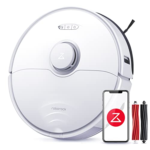 roborock s8 aspirateur robot laveur 6000pa brosse double avec Évitement d'obstacles par lumière structurée 3d, wifi/alexa/app, pour le idéal nettoyage des tapis & des cheveux (mise à niveau du s7)
