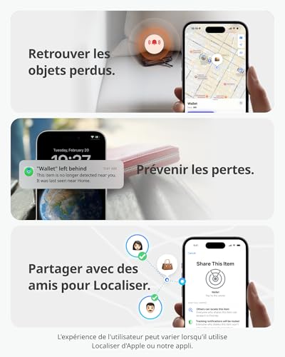 switchbot carte de suivi, smart airtag card compatible avec apple find my (ios uniquement), localisateurs d'objets pour clés, téléphones, bagages, jusqu'à 3 ans d'autonomie, résistant à l'eau ip67