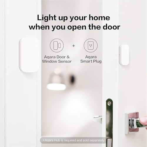 aqara détecteur d'ouverture porte/fenêtre, nÉcessite aqara hub, connexion zigbee, détecteur sans fil pour système d'alarme et domotique intelligente, compatible avec apple homekit, alexa, ifttt