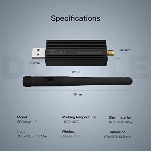 sonoff zigbee 3.0 usb dongle plus, ti cc2652p coordinator, universelle usb zigbee hub, passerelle zigbee pour home assistant