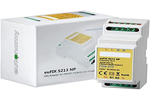 eutonomy eufix adaptateur de rail din pour fibaro single switch, sans boutons, s213np