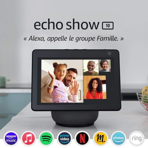 echo show 10 (nouvelle génération) | Écran connecté hd avec mouvement et alexa, anthracite