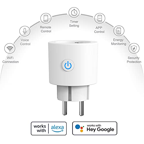 antela prise connectée wifi, 16a prise intelligente compatible avec alexa, google home, contrôle à distance, mesure de consommation Électrique, contrôle vocal, fonction de temps