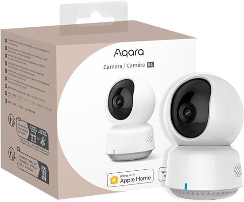 aqara pt caméra e1, 2k camera interieur wifi, suivi intelligent, homekit secure video, wi fi 6, audio bidirectionnel, vision nocturne, camera surveillance supporte homekit, alexa, google home et ifttt