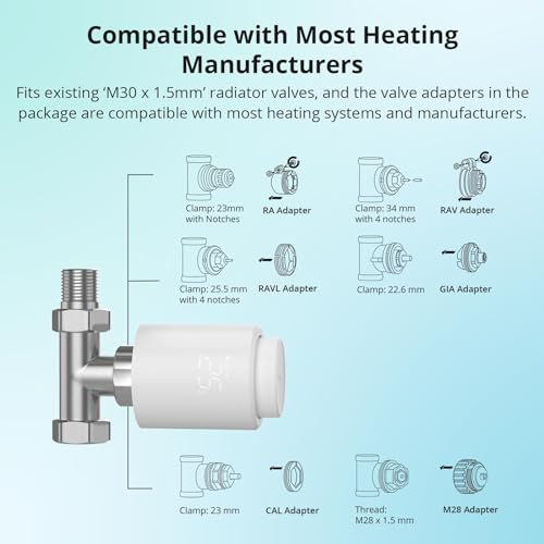 sonoff trvzb thermostatique connectée et intelligente, zigbee 3.0 vanne thermostatique radiateur, contrôle vocal, détection de fenêtre, compatible avec alexa/home assistant, requiert le hub zigbee