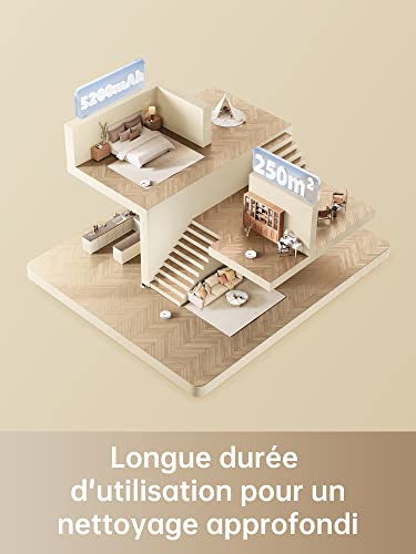 dreame d9 max aspirateur robot laveur 2 en 1, navigation lds intelligente laser 4 000pa, cartes pour sols multiples, pour les sols,tapis, poils d'animaux, wifi/alexa/app contrôle, blanc