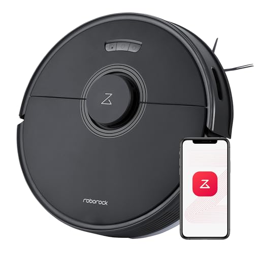 roborock q7 max robot aspirateur avec brosse en caoutchouc plein, 4200pa, aspirateur balai robot navigation precisense lidar & 3d mapping, roborock app, noir