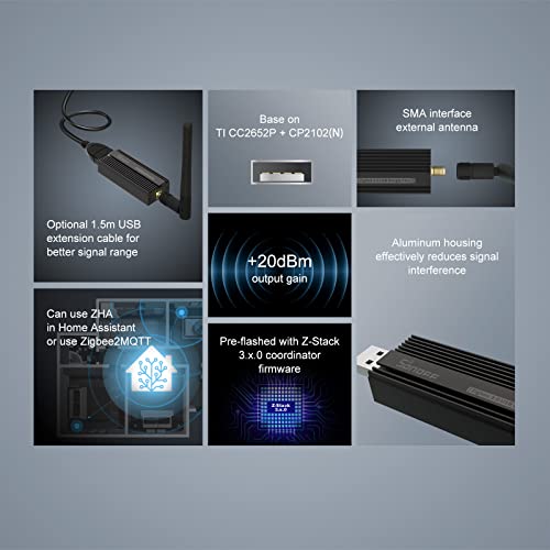 sonoff zigbee 3.0 usb dongle plus, ti cc2652p coordinator, universelle usb zigbee hub, passerelle zigbee pour home assistant