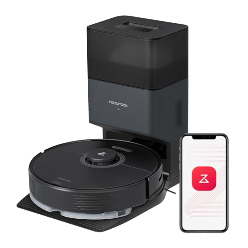 roborock q7 max+ robot aspirateur et vadrouille avec station d'accueil auto vide pure,nettoyage mains libres jusqu'à 7semaines, 4200pa,zones no mop&no go,180mins d'autonomie,contrôle app/alexa,noir