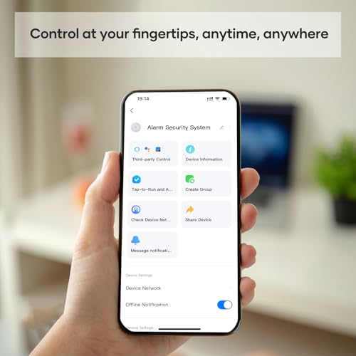 agshome alarme maison sans fil 15 pack wifi alarme sécurité système cambrioleur sans fil 120db, kits de sécurité pour la maison, extensible à volonté compatible avec alexa, google assistant