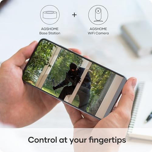 agshome alarme maison sans fil avec camera1080p pour des scénarios de sécurité intelligents, 120db alarme maison connectée 2.4ghz, kit alarme maison sans fil avec camera 9pack compatible avec alexa