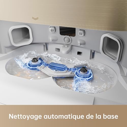 dreame x40 ultra complete robot aspirateur avec serpillière amovible et relevable, brosse latérale surélevée,12 000 pa,serpillière et la plaque de lavage avec de l'eau chaude à 70 c,brosses relevables