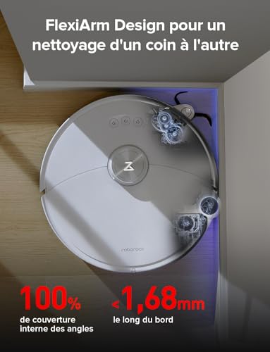 roborock s8 maxv ultra aspirateur robot avec 8 en 1 station, robot aspirateur laveur avec brosse latérale & duoroller aspiration 10000 pa, auto nettoyage du serpillière et de la planche à linge à 60℃