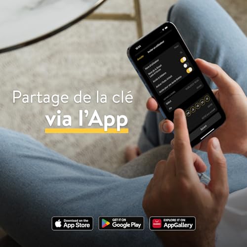 nuki smart lock (4è génération), serrure smart avec matter pour l’accès sans clé, sans travaux, la serrure électronique transforme votre smartphone en clé, blanc