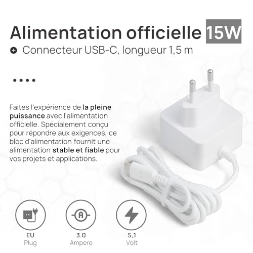 raspberry pi 4 4 go starter kit | alimentation usb c 15w | boîtier | carte sd 64gb | câble 4k micro hdmi | kit dissipateur thermique